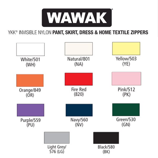 Invisible Zipper Nylon 24 inch